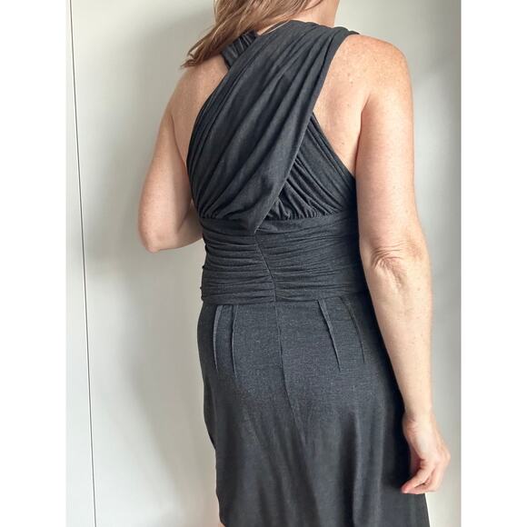 Robert Rodriquez Cocktail Dress Grey Size large Knit Jersey Knee Length - Picture 4 of 12